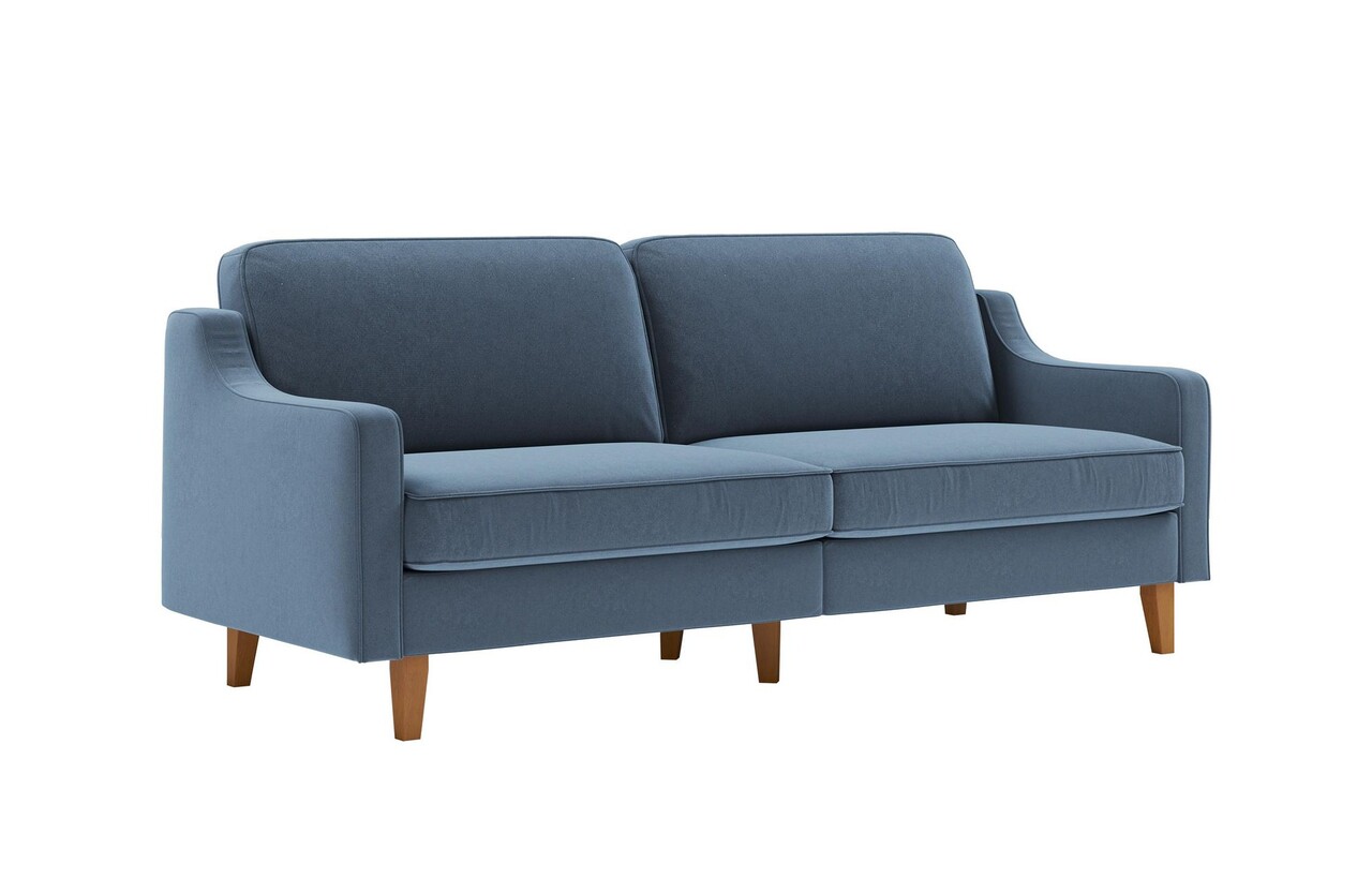 Canapea 3 locuri, Atelier del Sofa, 918CMF1158, Otel, Albastru oceanic / Nuc Canapele